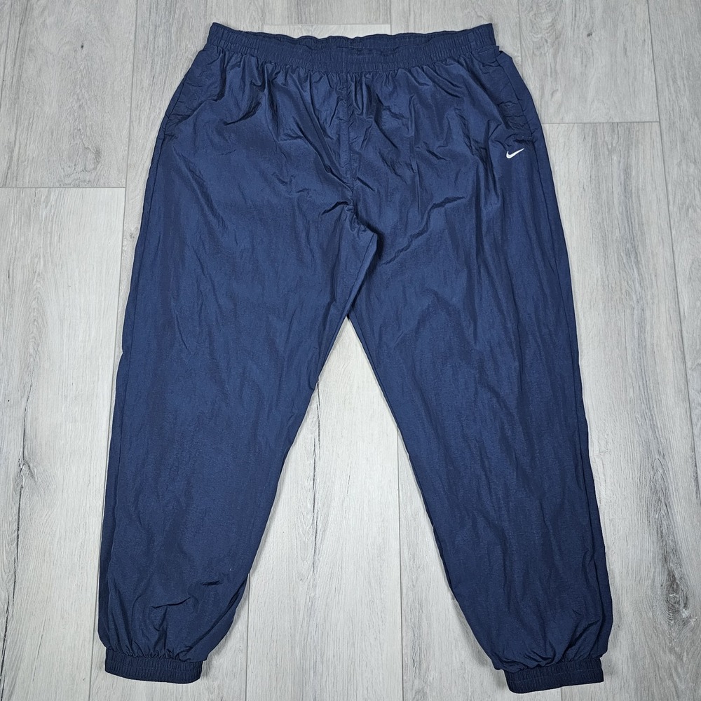 Nike Oversized Jogger Pants Womens XXL Blue Mid Rise Snap Pockets Mesh Lined